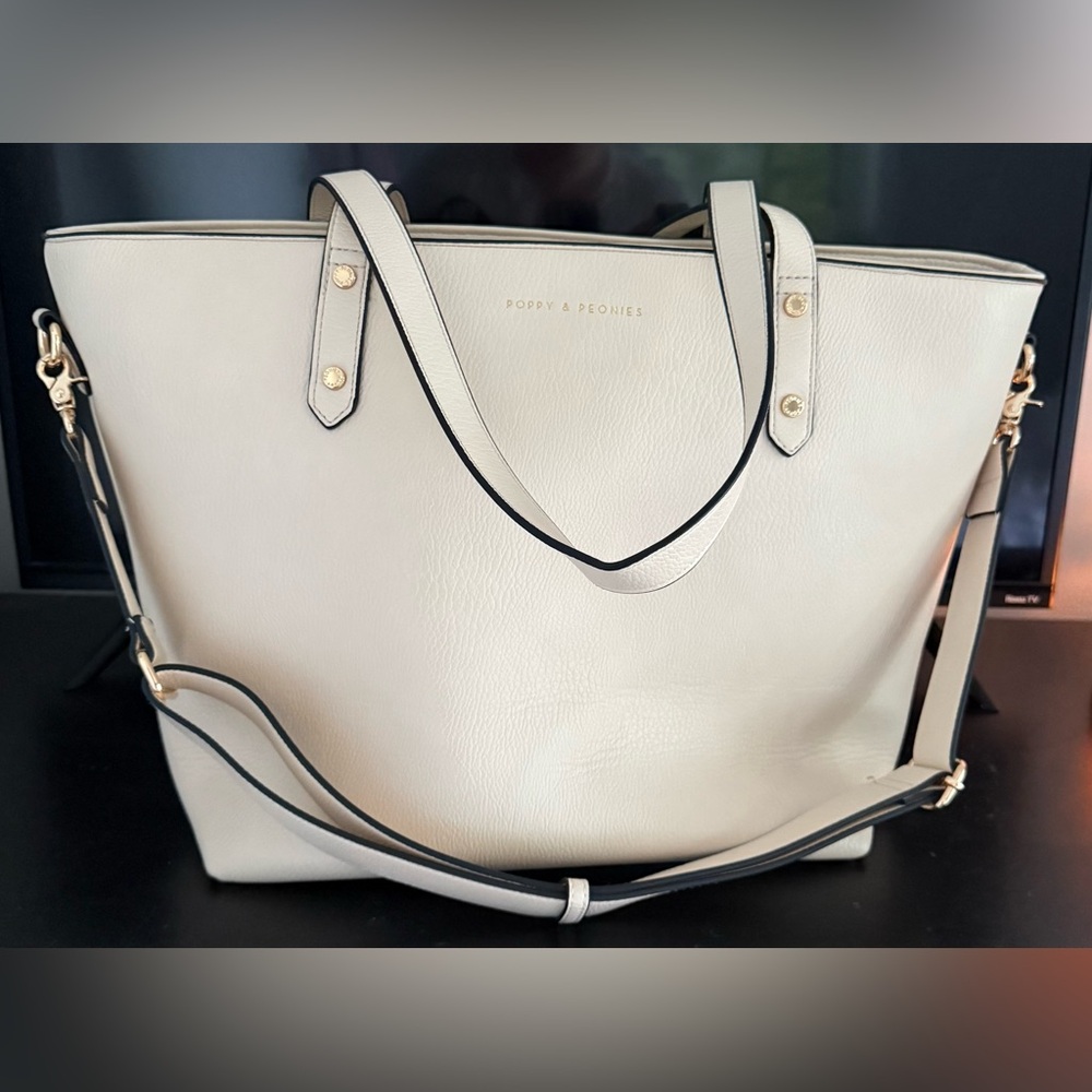 Poppy & Peonies Ivory Tote Bag